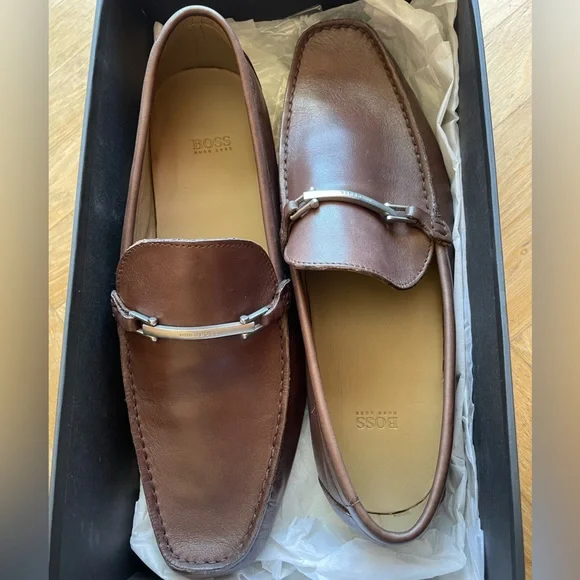 Hugo Boss | Shoes | Hugo Boss Doster Brown Leather Loafer  display picture 2